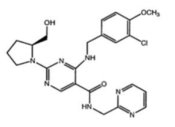 Ejemplo de la fórmula estructural de STENDRAÂ® (avanafil)